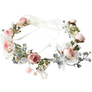 Flower Crown Floral Wreath BOHO Garland Headband for Communion Wedding Festivals